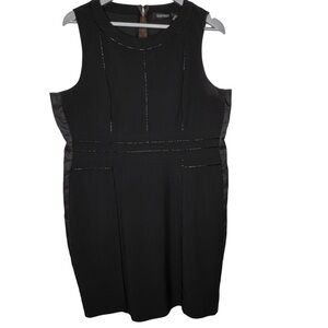 Ellen Tracy Black Sleeveless A Line Sheath Dress Size 14 Knee Length Semi Formal